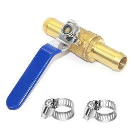 Joywayus 3/4" Hose Barb Inline Brass Shutoff Ball Valve Water Oil Air Gas Fuel Line Pipe Fittings