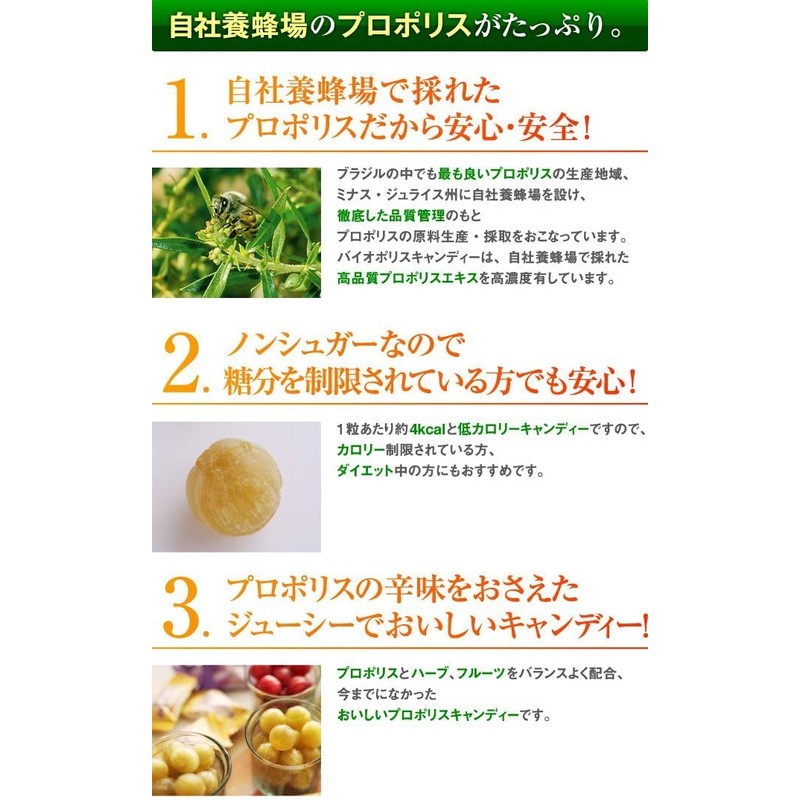 高濃度プロポリス配合 プロポリスキャンディー のど飴 ノンシュガー 個包装 (ブルーベリー30袋)