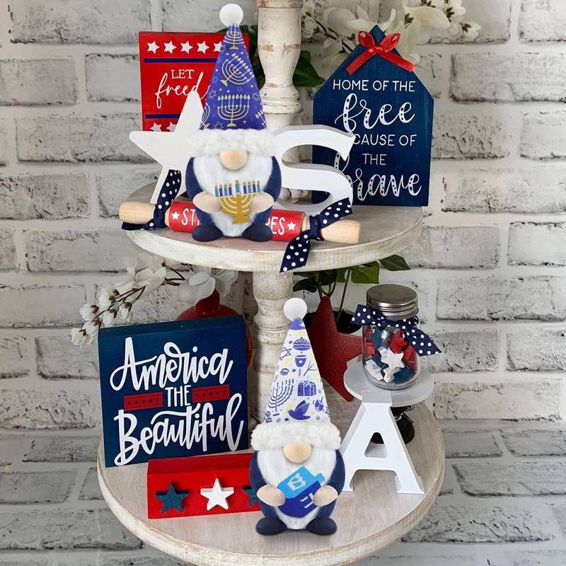 Gehydy Summer Gnome Hanukkah Spring Decoration Set of 2 Spring
