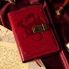 Dragon Leather Journal Notebook, Diary with Combination Lock, Lined/Blank Paper