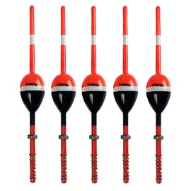 THKFISH Fishing Floats and Bobbers Balsa Wood Floats Spring Bobbers with Lead Oval Stick Floats Slip Bobbers for Crappie Panfish Walleyes 1.25"X0.75"X6" 5pcs