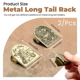 LELE LIFE 2 Pack Vintage Metal Book Clip, Brass Color Alloy Antique Binder Clips for Journal, Notebook, Planner, Decorative Book Page Holder Cute Paper Clips Book Marks, Letter + Butterfly