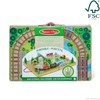 Melissa & Doug 17-Piece Wooden Take-Along Tabletop Railroad, 3 Trains,