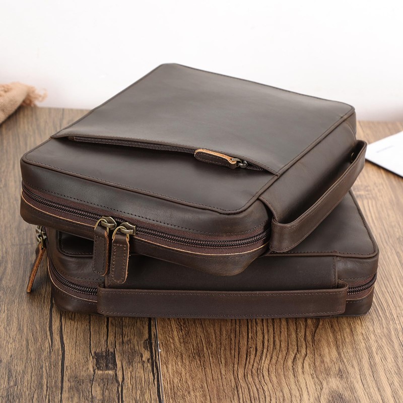 Polare Full Grain Leather Bible Cover Church Bag 10x7.5x2.2 inch