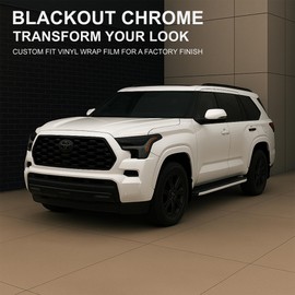 BOGAR TECH DESIGNS Precut for Toyota Sequoia 2023-2025 Side Window Chrome Delete Overlay, Gloss Black