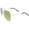 zeroUV Modern Hexagonal Geometric Metal Crossbar Mirror Lens Aviator Sunglasses