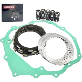 JINFANNIBI Clutch Kit Set Discs & Springs Gasket fit for Honda TRX250 Recon 250 1997-2018