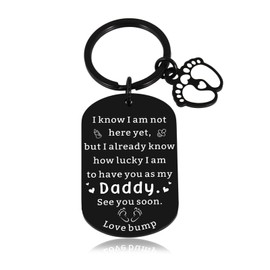 Dad to Be Gifts for Men Pregnancy Announcement for Husband Gender Reveal Gift for Soon to Be Daddy First Time Dad Gifts Keychain New Daddy Christmas Gift for Husband from Wife