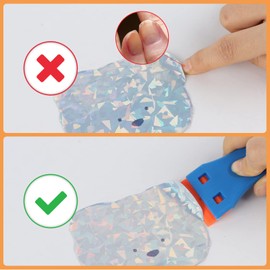 CPROSP 2 Plastic Scrapers with 100 Plastic Blades, Plastic Scraper Double-Sided with 3 x Plastic Scraper Narrow, Plastic Scraper for Keber Residue Without Scratches, Plastic Spatula in Kitchen