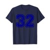 Number #32 Sport Blue Varsity Number 32 T-Shirt