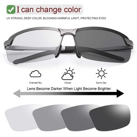 YIMI Photochromic Sports Sunglasses Polarized Lens UV400 Protection for Men Women