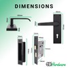 EAI Black Door Handle Key Lock Set | 1 Pair