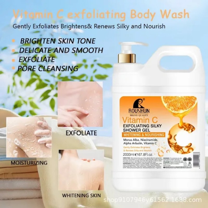 Roushun Vitamin C Exfoliating Body Wash Skin Brightening Shower Gel,2L