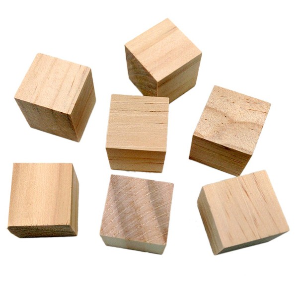 Generic DIY Craft 40 Pieces Wooden Cubes Rustic Decorative Square Wooden Blocks 20 * 20 * 20 mm