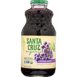 Santa Cruz Organic Concord Grape Juice, USDA Organic, Gluten Free & Non-GMO, 32 Oz (Pack of 6)