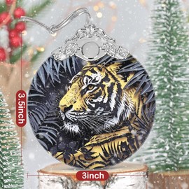 3" Stained Glass Tiger Ornament, Christmas Ornament, Christmas Decor, Christmas Tree Ornament, Heirloom Keepsake, Gift Exchange, Gift Idea, Bauble Present