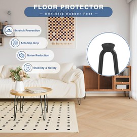 DonYoung Hairpin Legs 8", Coffee Table Legs, 4PCS Set Metal Furniture Legs, Mid Century Modern Style Table Legs for Bench Nightstand with Rubber Floor Protectors, Black