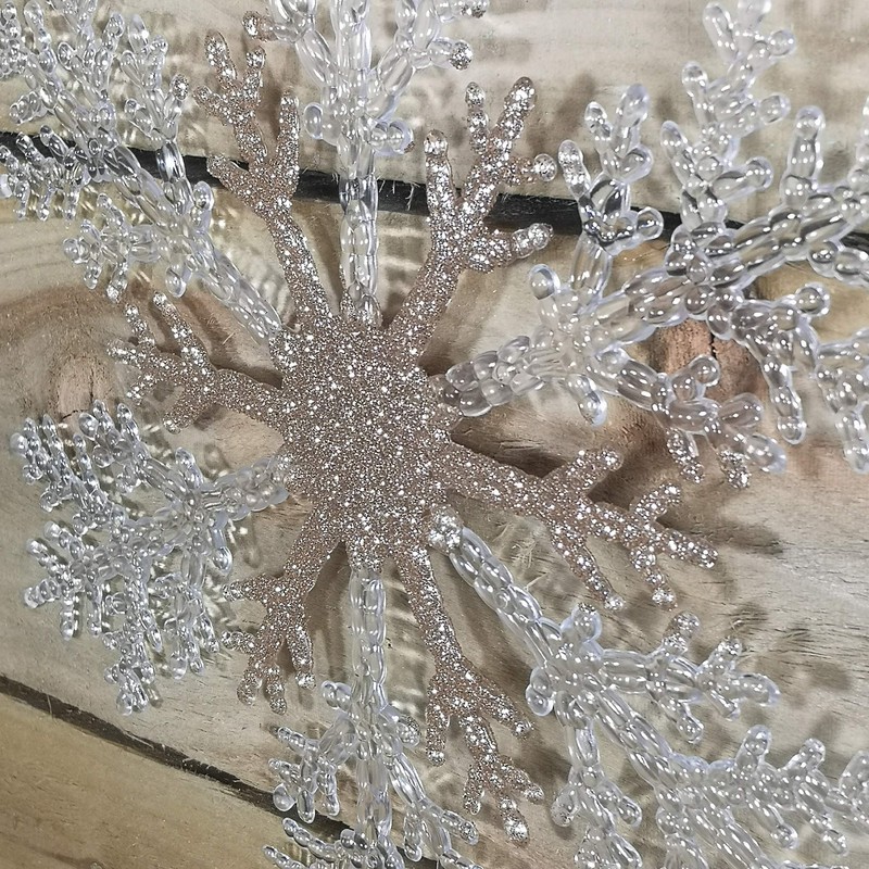 Elegance by Snow White Decorative 30cm Hanging Glitter Snowflake, Gold