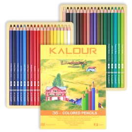 KALOUR PDAS Yellow Landscape 36 Piece Colouring Pencils Set Pre-sharpened Wooden Colouring Pencils for Adults, Artists and Beginners - Colouring, Drawing & Sketching
