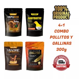 VITOFARMA 4x1 Combo Vitaminas Para Gallos, Pollitos Gallinas - Natural Vitamins Vitofarma