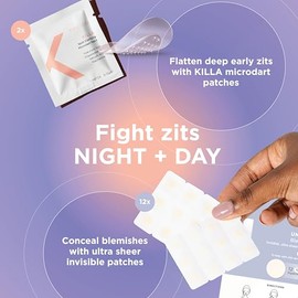ZitSticka Parches De Acné Con Paquete De Ataque 24/7 Para La Cara - El Parche De Espinillas Más Potente Del Mundo Con Microdardos De Acción Rápida - C