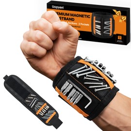 Magnetic Wristband for Tools – 15 Powerful Magnets, Lightweight Tool Belt Alternative for Screws, Nails & Bits – Comfortable Fit, Great Gift for Dad, Men, DIYers, Father’s Day or Birthday