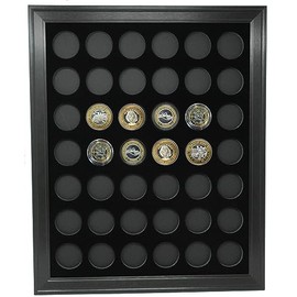 Tiny Treasures 42 Silver Strike Casino Coins 43mm (Not Included) 16" x 20" Wall Display Picture Frame Made in USA