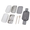 Bento Box 304 Stainless Steel Microwaveable with Chopsticks and Spoon