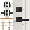 Probrico Flat Black Square Entry Levers Locksets and Double Cylinder