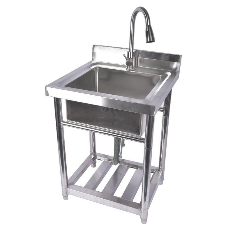 OE Quality 23.6”Inch Free Standing Single Bowl Kitchen Sink w/