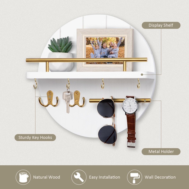 Nekon Key Holder Wall Mount, 11.8 Inch Key Rack with