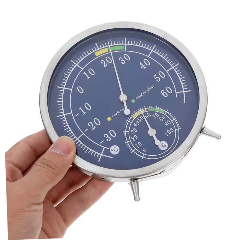 ULTECHNOVO Stainless Steel Thermohygrometer Digital Thermometer Precision Barometer Wireless Sauna