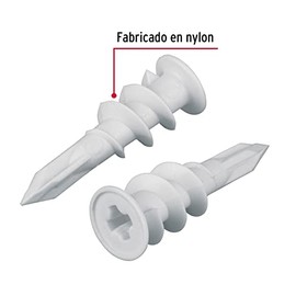 Fiero TAQ-1/2TP, Bolsa con 100 taquetes de plástico 1/2", para panel de yeso