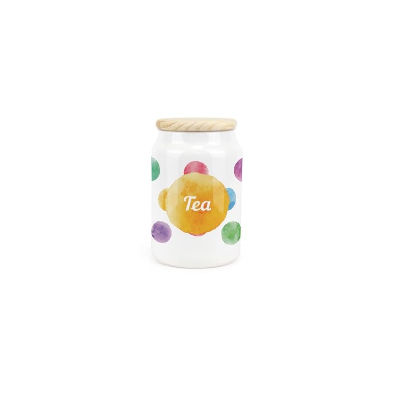 Purely Home Polka Dots Ceramic Tea Storage Canister - Multicoloured