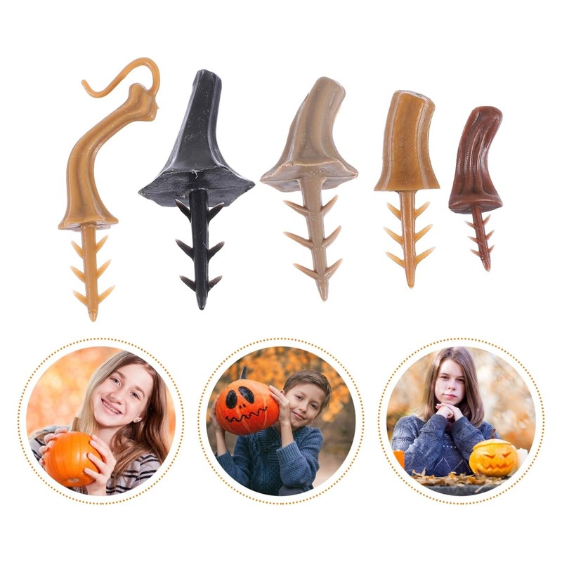 Artibetter 40pcs Pumpkin Stems for Crafts, Halloween Pumpkin Stems, Plastic