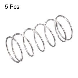 sourcing map Compression Spring,304 Stainless Steel,18mm OD,1mm Wire Size,9mm Compressed Length,40mm Free Length,5.9N Load Capacity, Silver Tone,5pcs