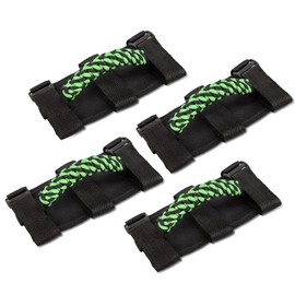 Savadicar 4 x Roll Bar Grab Handles, Circular Weave Grip Handle Compatible with 1955-2023 Jeep Wrangler CJ YJ TJ JK JKU JL JLU & Gladiator JT, Interior Accessories, Green, 4PCs