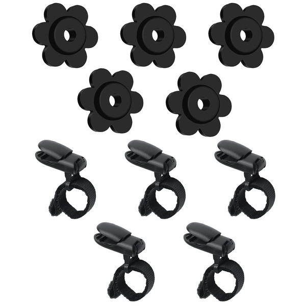 HOOSUN 10 Pack Garden Flag Clips And Stoppers,Tiger Clips For Garden Flag Holders,Garden Flag Rubber Stoppers,Garden Flag Holder Clips For Small Flags,Garden Flag Accessories Decorative Flag Holder