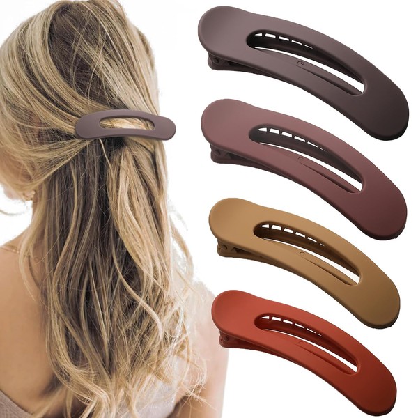 4 PCS Flat Claw Clips, Large Lay Flat Hair Clips