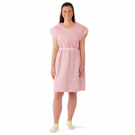 Medline Disposable Patient Gowns, Pink