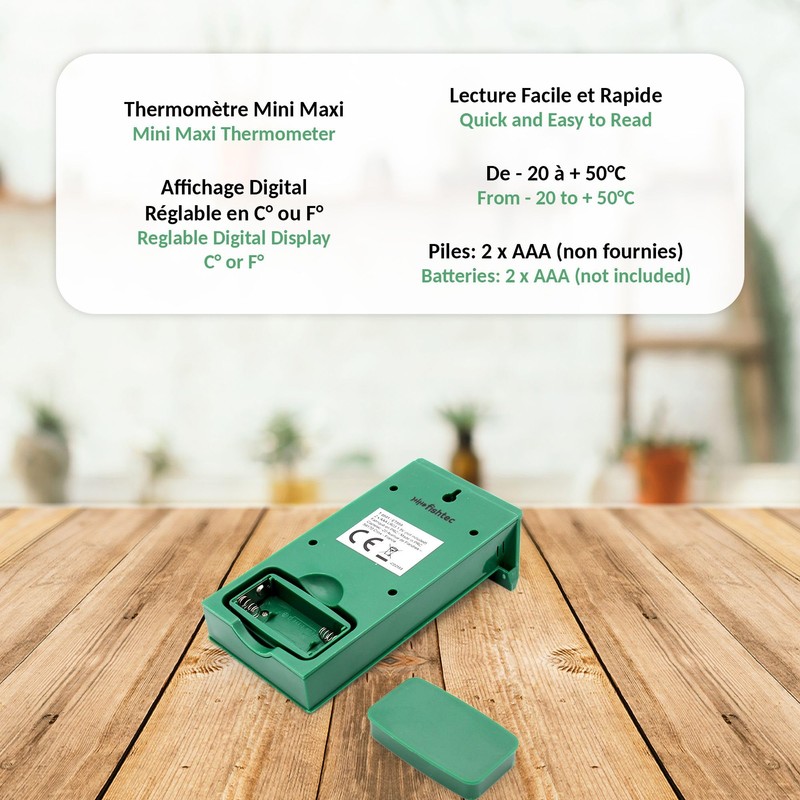 FISHTEC ® Outdoor Digital Thermometer Garden Wall Mounting House -