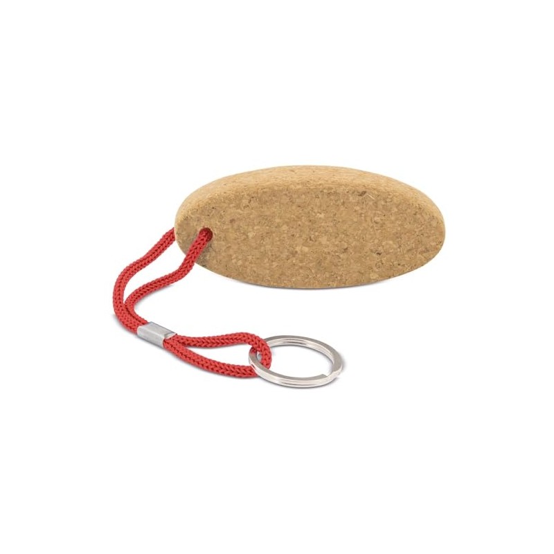 MIBANDERA Floating Keychain Natural Cork with Polyester Cord and Metal