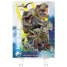 Yanoman 2308-71 150 Piece Petite Paris Clear Jigsaw Puzzle Jurassic World Dinosaur Gathering B (3 x 4.0 inches (7.6 x 10.2 cm) No Glue Required, No Frame Required, Mini Easel, Includes Piece Claim