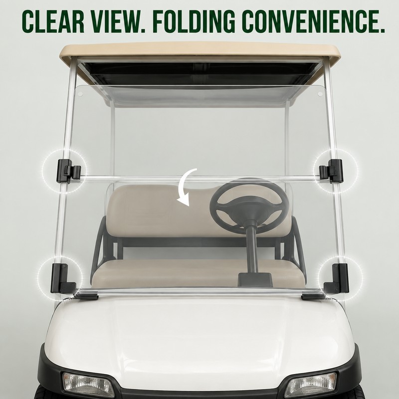 Folding Golf Cart Windshield for Club Car DS 1982-2000.5 -