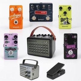GOKKO Guitar Pedal Collection - Angels Chorus Mini Wah Portable Bluetooth Amp Fuzz Overdrive Distortion Delay Reverb Looper SonicFuel SonicBone Dripping Creepy Repeater Full Effects Adjustable Rate Depth Controls 9V DC Power LED Indicators:_Dripping Delay