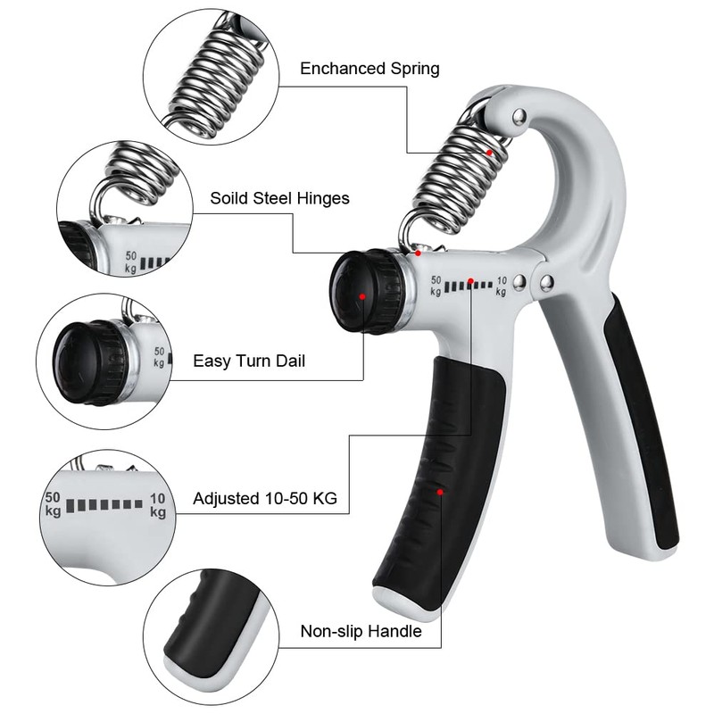 Vicloon Adjustable Hand Grip Exerciser with Stainless Steel Springs Hand
