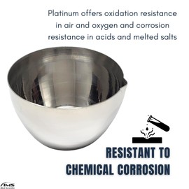 Lab Crucible with V-Shaped Spout Lip Acid and Alkali Resistant Beaker Made of Stainless Steel Laboratory Cup All-Purpose Pouring Bowl for Measuring Mixing Liquids Transit Boiling - 50ml Capacity