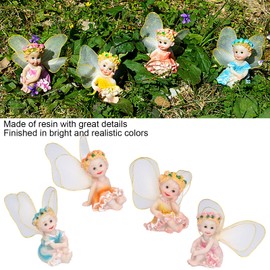 TOPINCN Flower Fairies Figurines Figures Fairy Craft Bonsai Flower Fairy Micro Landscape Statue Decoration Ornament Sculpture Crafts Figurines