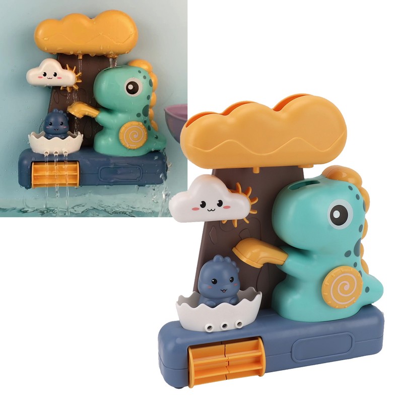 Baby Bath Toy Dinosaur Shaped Water Spraying Rotating Bathtub Waterwheel