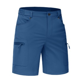 TACVASEN Work Shorts Mens UK Quick Dry Mens Summer Cycling Walking Shorts Golf Hiking Shorts with Pocket Blue Grey,36